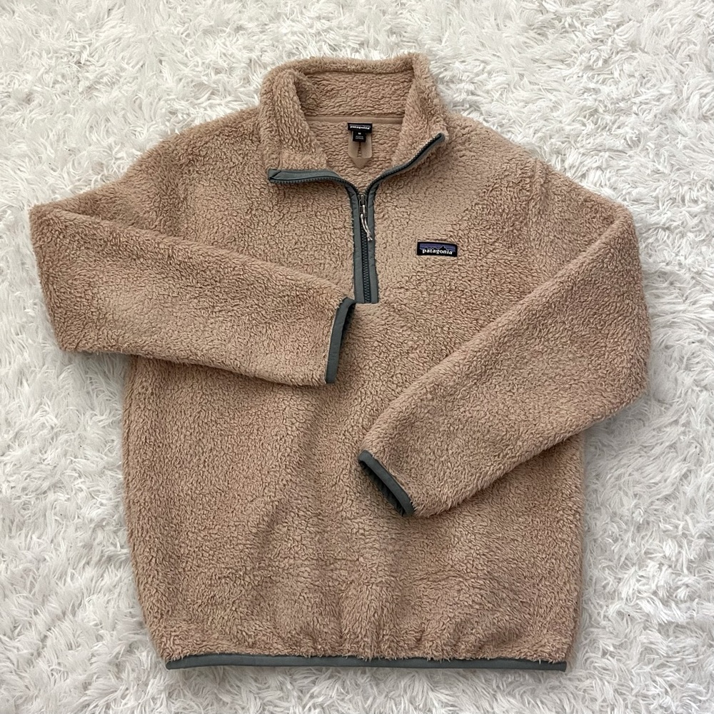 Patagonia women’s Los Gatos fleece quarter zip (M) in Pampas Tan